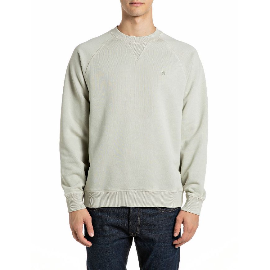 Снимка на REPLAY МЪЖКИ СУИТШЪРТ ACID WASH SWEATSHIRT WITH LETTERING AND RAGLAN SLEEVES PELICAN