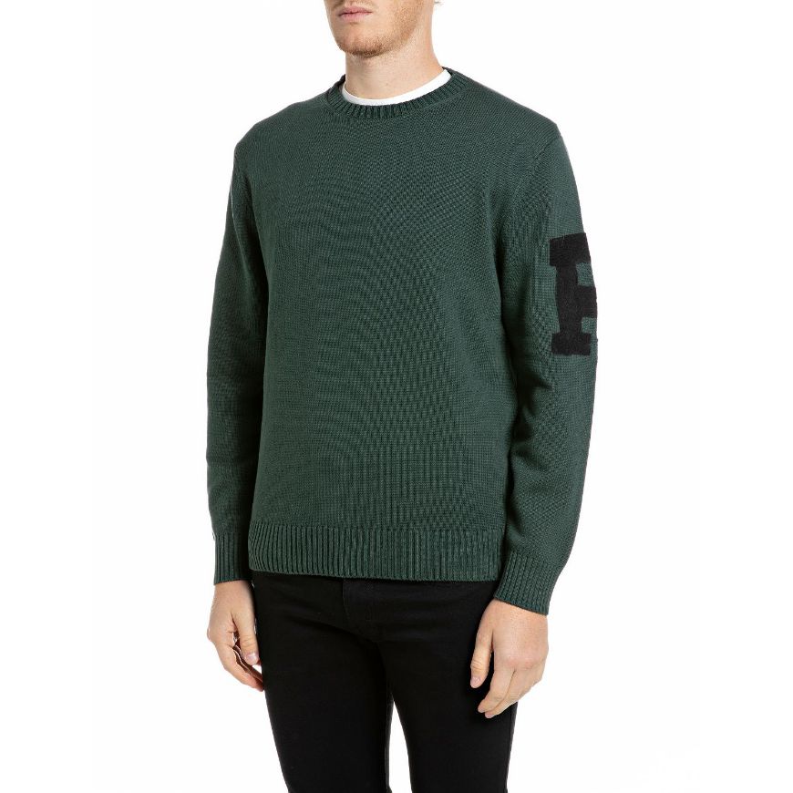 Снимка на REPLAY МЪЖКИ ПУЛОВЕР CREW-NECK COTTON BASIC SWEATER PONDEROSA PINE