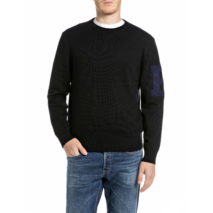 Снимка на REPLAY МЪЖКИ ПУЛОВЕР CREW-NECK COTTON BASIC SWEATER BLACK