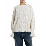 Picture of REPLAY WOMEN'S RELAXED DULL CHENILLE SWEATER GARDENIA 1
