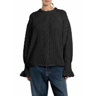 Picture of REPLAY WOMEN'S RELAXED DULL CHENILLE SWEATER BLACK 1