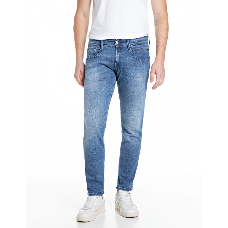 Picture of REPLAY MEN'S ANBASS SLIM-FIT POWER STRETCH DENIM JEANS MEDIUM BLUE
