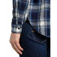Picture of REPLAY MEN'S RELAXED INDIGO CHECKED TWILL SHIRT NAVY/LT BLUE/NAT.WHITE CHECK 5