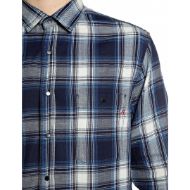Picture of REPLAY MEN'S RELAXED INDIGO CHECKED TWILL SHIRT NAVY/LT BLUE/NAT.WHITE CHECK 4
