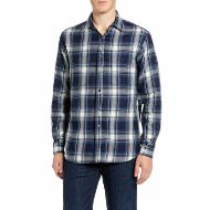 Picture of REPLAY MEN'S RELAXED INDIGO CHECKED TWILL SHIRT NAVY/LT BLUE/NAT.WHITE CHECK 1