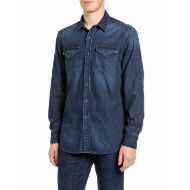 Picture of REPLAY MEN'S DENIM SHIRT WITH EMBROIDERY AND CHEST POCKETS DARK BLUE 1