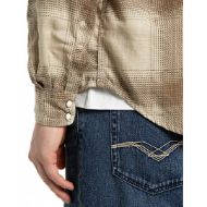Picture of REPLAY MEN'S RELAXED REGULAR CHECKED DOBBY SHIRT BROWN/CREAM MACRO CHECK 5