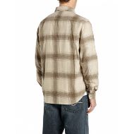 Picture of REPLAY MEN'S RELAXED REGULAR CHECKED DOBBY SHIRT BROWN/CREAM MACRO CHECK 2