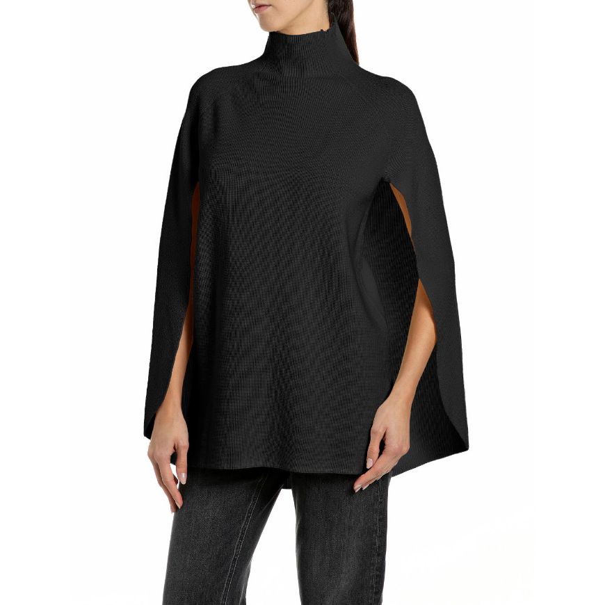 Снимка на REPLAY ДАМСКИ ПУЛОВЕР VISCOSE BLEND HIGH NECK SWEATER BLACK