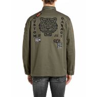 Снимка на REPLAY МЪЖКО ЯКЕ TWILL OVERSHIRT WITH LETTERING AND PATCHES IVY GREEN 2
