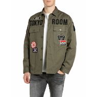 Снимка на REPLAY МЪЖКО ЯКЕ TWILL OVERSHIRT WITH LETTERING AND PATCHES IVY GREEN 1