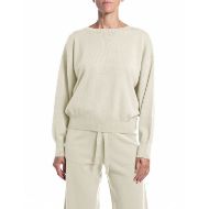 Picture of REPLAY WOMEN'S OVERSIZED VISCOSE BLEND SWEATER WHITE ASPARAGUS 1