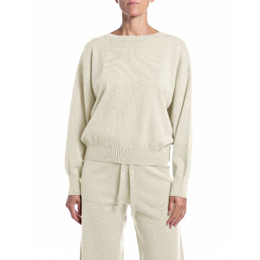 Picture of REPLAY WOMEN'S OVERSIZED VISCOSE BLEND SWEATER WHITE ASPARAGUS