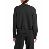 Picture of REPLAY WOMEN'S OVERSIZED VISCOSE BLEND SWEATER BLACK 2