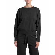 Picture of REPLAY WOMEN'S OVERSIZED VISCOSE BLEND SWEATER BLACK 1