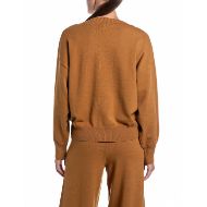 Picture of REPLAY WOMEN'S OVERSIZED VISCOSE BLEND SWEATER GOLDEN BROWN 2