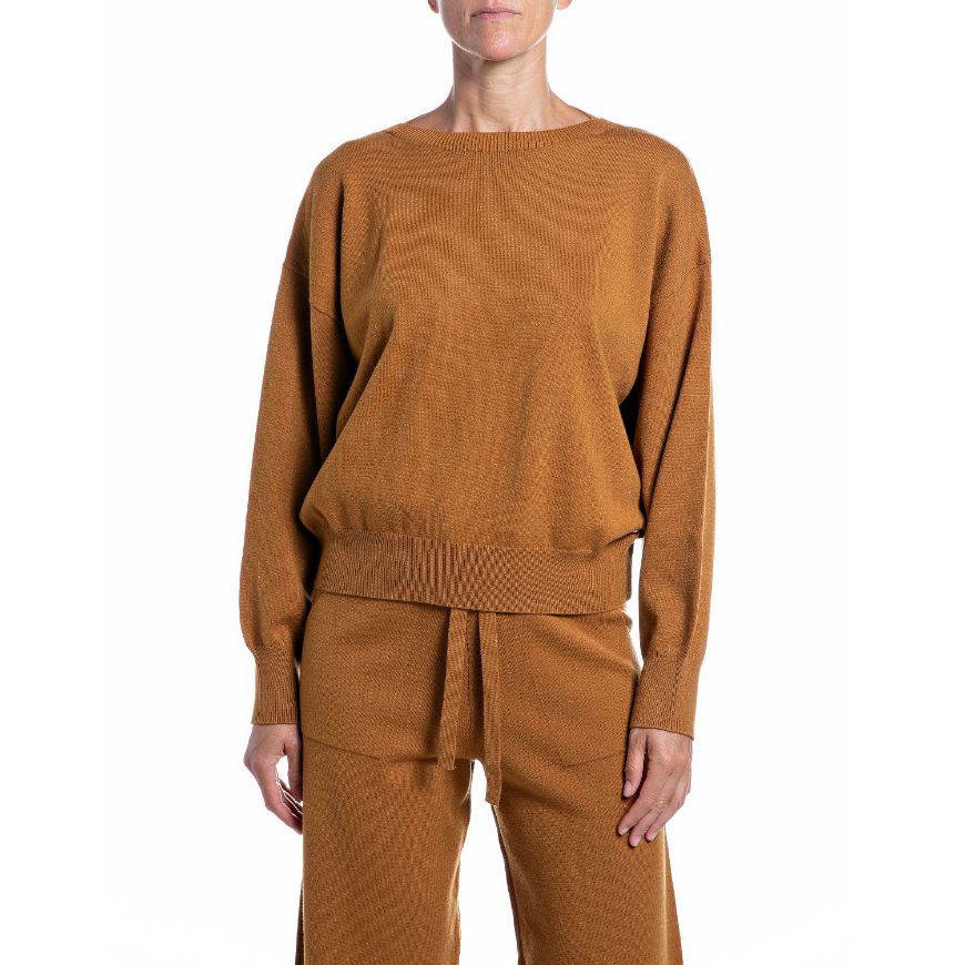 Picture of REPLAY WOMEN'S OVERSIZED VISCOSE BLEND SWEATER GOLDEN BROWN