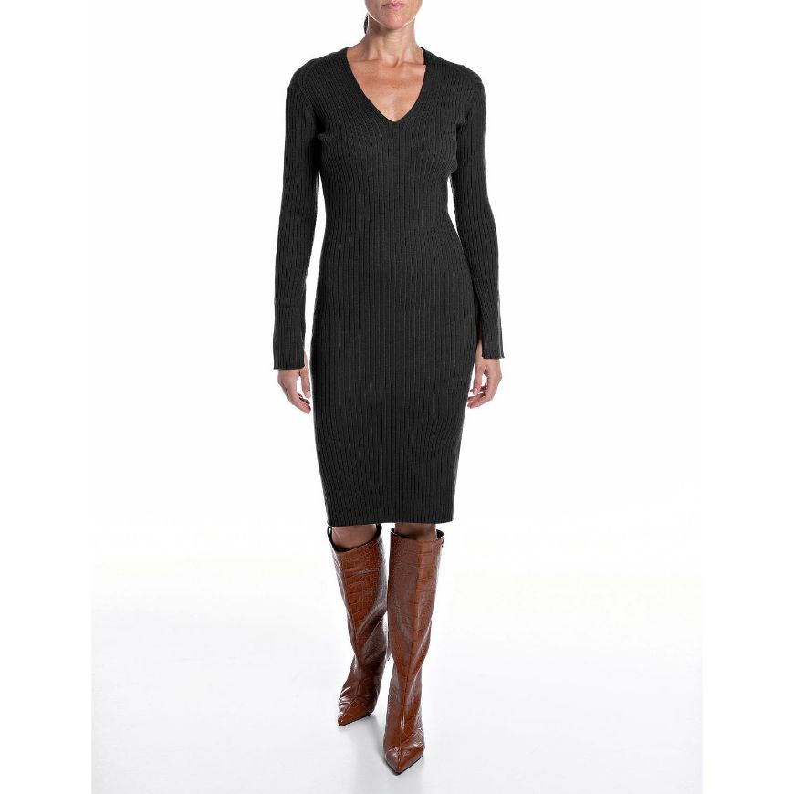 Снимка на REPLAY ДАМСКА РОКЛЯ SLIM VISCOSE BLEND KNITTED DRESS BLACK
