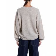 Снимка на REPLAY ДАМСКИ ПУЛОВЕР OVERSIZED V-NECK SEAMLEES VISCOSE WOOL BLEND SWEATER BEIGE MELANGE 2