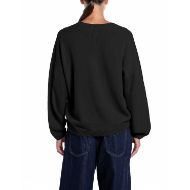 Снимка на REPLAY ДАМСКИ ПУЛОВЕР OVERSIZED V-NECK SEAMLEES VISCOSE WOOL BLEND SWEATER BLACK 2