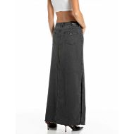 Picture of REPLAY WOMEN'S COTTON/TENCELL BLACK DENIM SKIRT DARK GREY 2