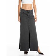 Picture of REPLAY WOMEN'S COTTON/TENCELL BLACK DENIM SKIRT DARK GREY 1