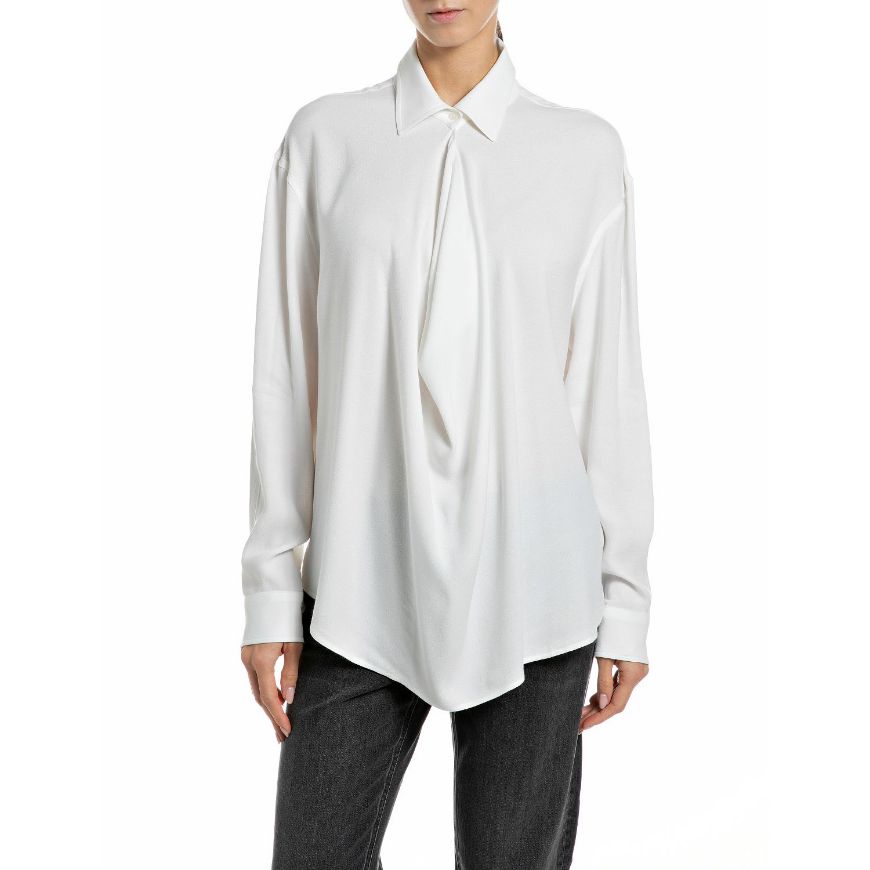 Снимка на REPLAY ДАМСКА РИЗА COMFORT VISCOSE CREPE SHIRT NATURAL WHITE