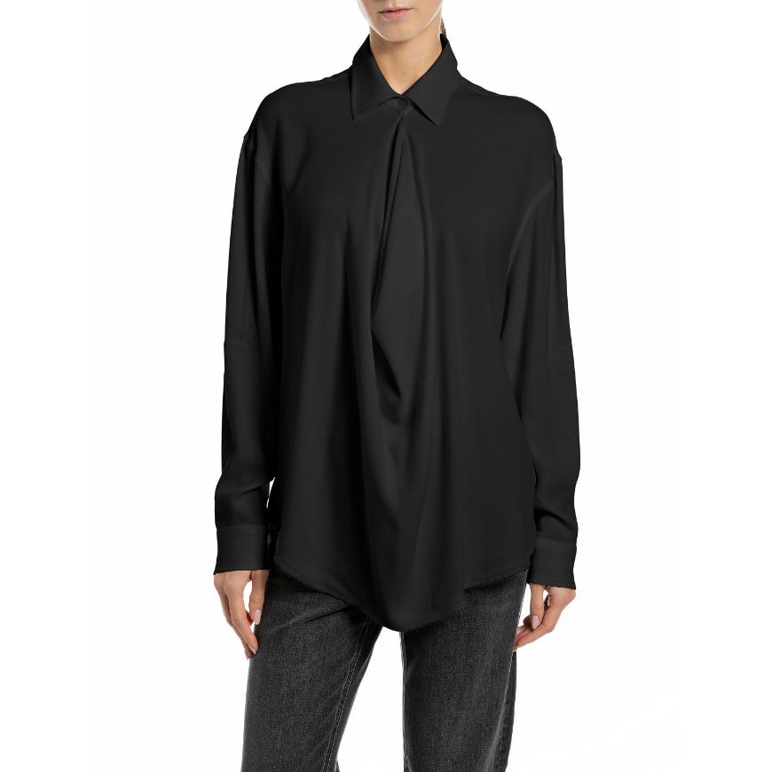 Снимка на REPLAY ДАМСКА РИЗА COMFORT VISCOSE CREPE SHIRT BLACK