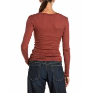 Picture of REPLAY WOMEN'S LONG-SLEEVED SKINNY COTTON RIB T-SHIRT FIRED BRICK 2