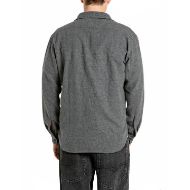 Picture of REPLAY MEN'S REGULAR MELANGE FLANNEL SHIRT IRON MELANGE 2
