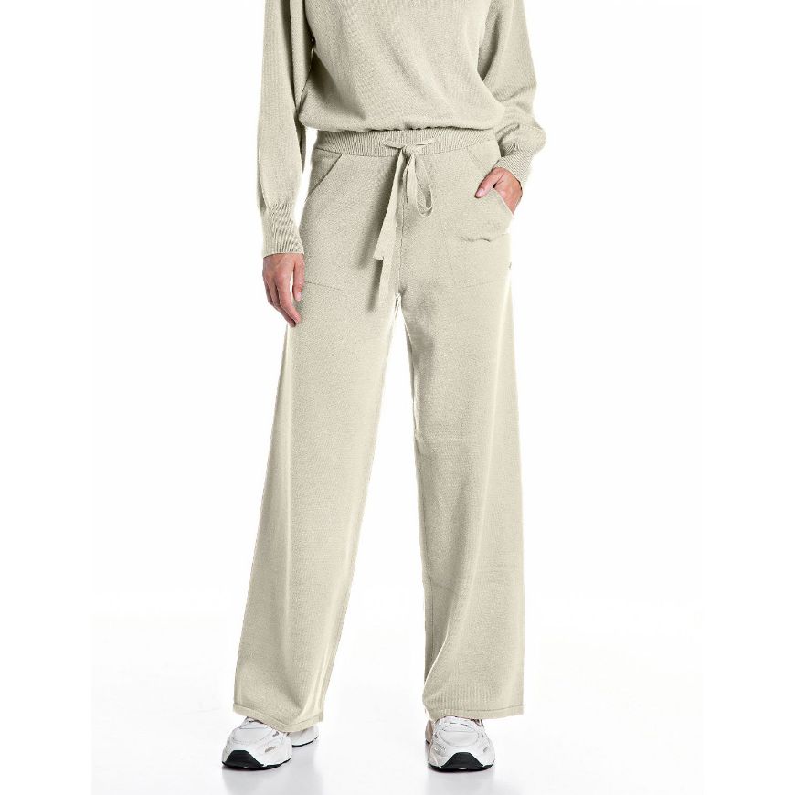 Picture of REPLAY WOMEN'S VISCOSE-BLEND REGULAR-FIT JOGGERS WHITE ASPARAGUS