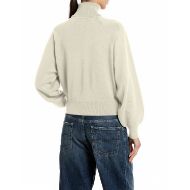 Picture of REPLAY WOMEN'S OVERSIZED TURTLE-NECK VISCOSE-BLEND SWEATER WHITE ASPARAGUS 2