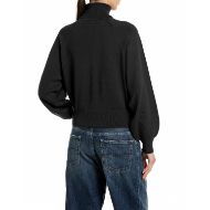 Picture of REPLAY WOMEN'S OVERSIZED TURTLE-NECK VISCOSE-BLEND SWEATER BLACK 2