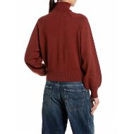 Picture of REPLAY WOMEN'S OVERSIZED TURTLE-NECK VISCOSE-BLEND SWEATER FIRED BRICK 2