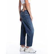 Picture of REPLAY WOMEN'S JANIE BARREL-FIT RECYCLED DENIM JEANS DARK BLUE 2