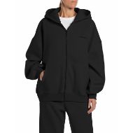 Снимка на REPLAY ДАМСКИ СУИТШЪРТ BOYFRIEND COTTON POLY FLEECE ZIPPED HOODIE BLACK 1