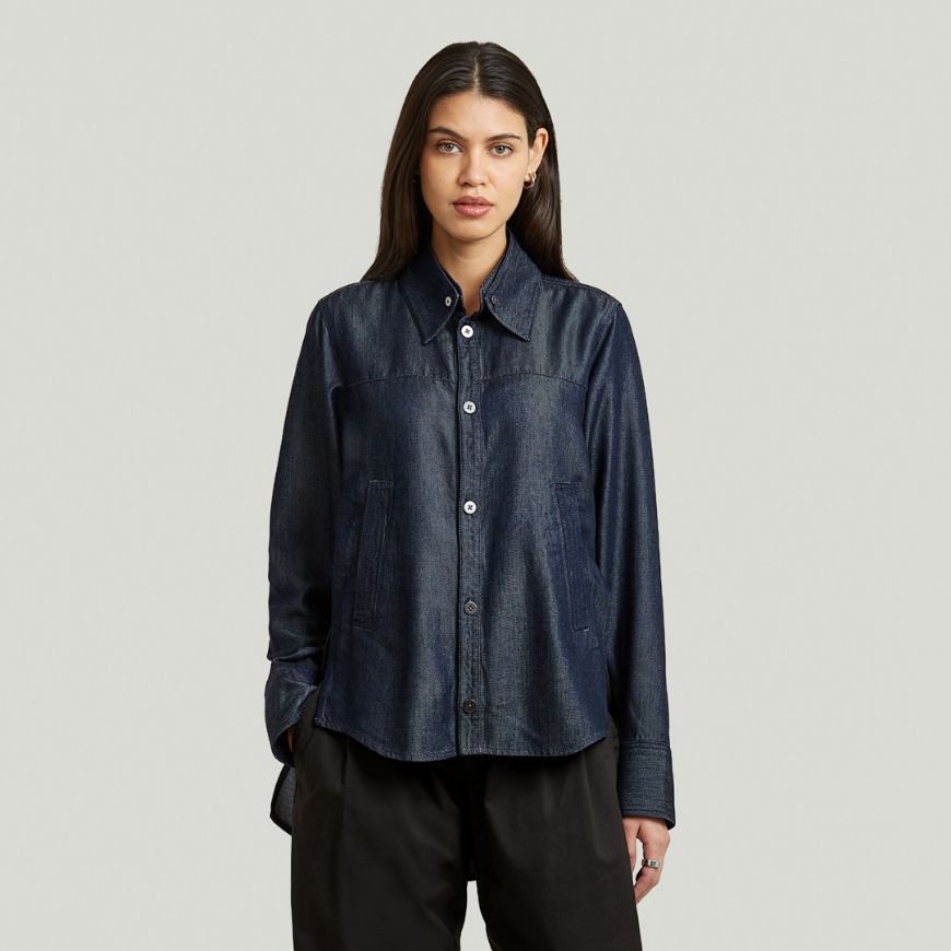 Снимка на G-STAR ДАМСКА РИЗА STEP HEM POCKET SHIRT RINSED