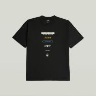 Picture of G-STAR MEN'S MULTI LOGO RELAXED T-SHIRT DK BLACK 1