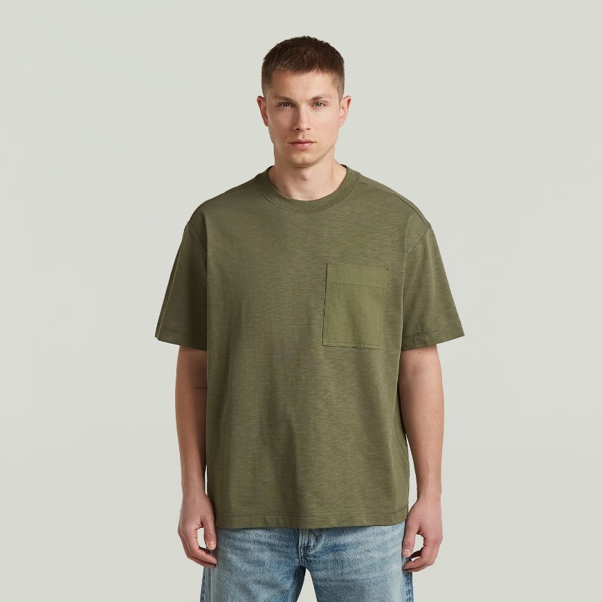 Снимка на G-STAR МЪЖКА БЛУЗА UTILITY WOVEN PKT RELAXED T-SHIRT DARK KHAKI