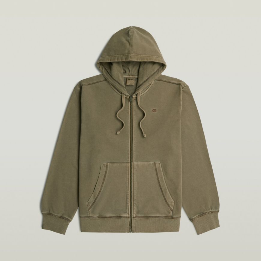 Снимка на G-STAR МЪЖКИ СУИТШЪРТ UNIT WASHED FULL ZIP HOODED SWEATER DARK KHAKI GD
