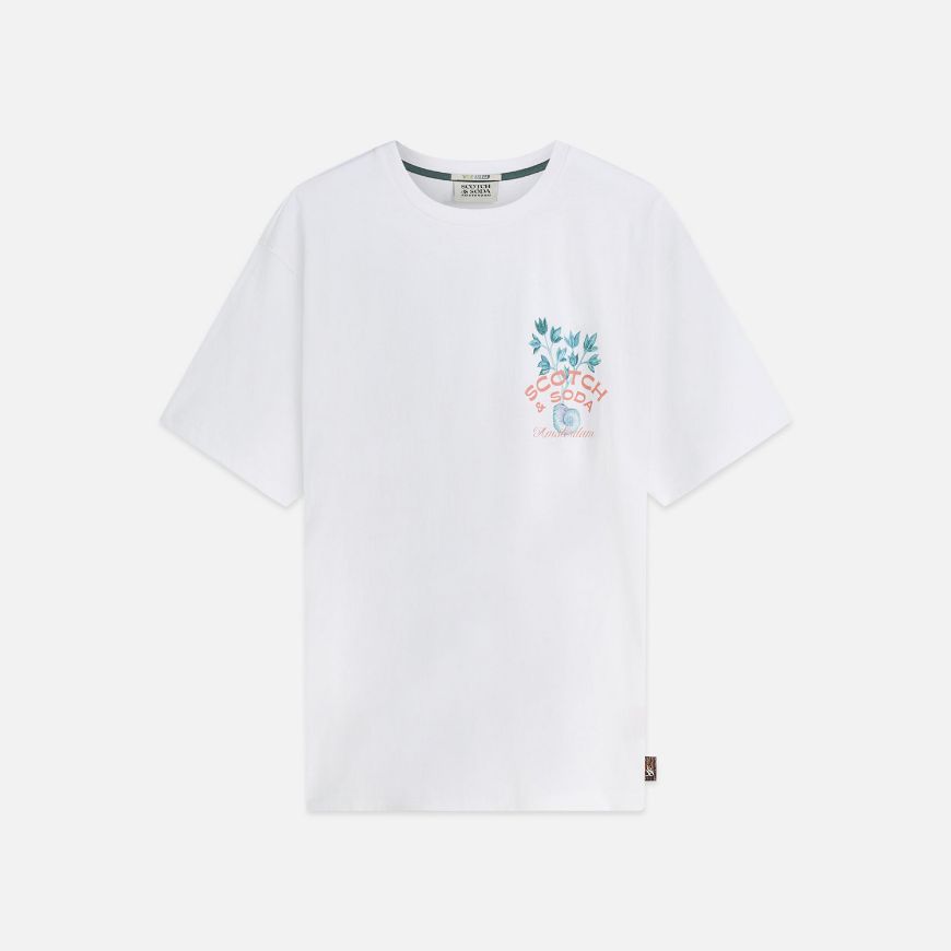 Снимка на SCOTCH&SODA МЪЖКА БЛУЗА FRONT AND BACK ARTWORK RELAXED FIT - BRIGHT WHITE