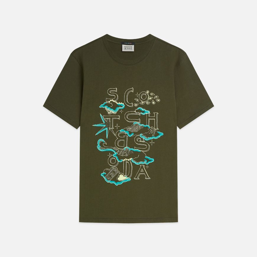 Снимка на SCOTCH&SODA МЪЖКА БЛУЗА FRONT ARTWORK REGULAR FIT - FOREST NIGHT