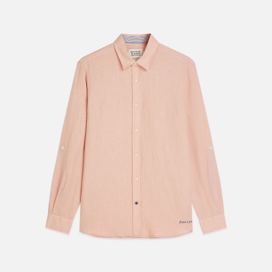 Снимка на SCOTCH&SODA МЪЖКА РИЗА SOLID LINEN REGULAR FIT - MISTY ROSE