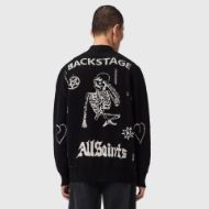 Picture of ALLSAINTS MEN'S STAGED CARDIGAN BLACK/ECRU WHITE 2
