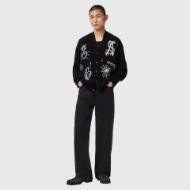 Picture of ALLSAINTS MEN'S STAGED CARDIGAN BLACK/ECRU WHITE 3