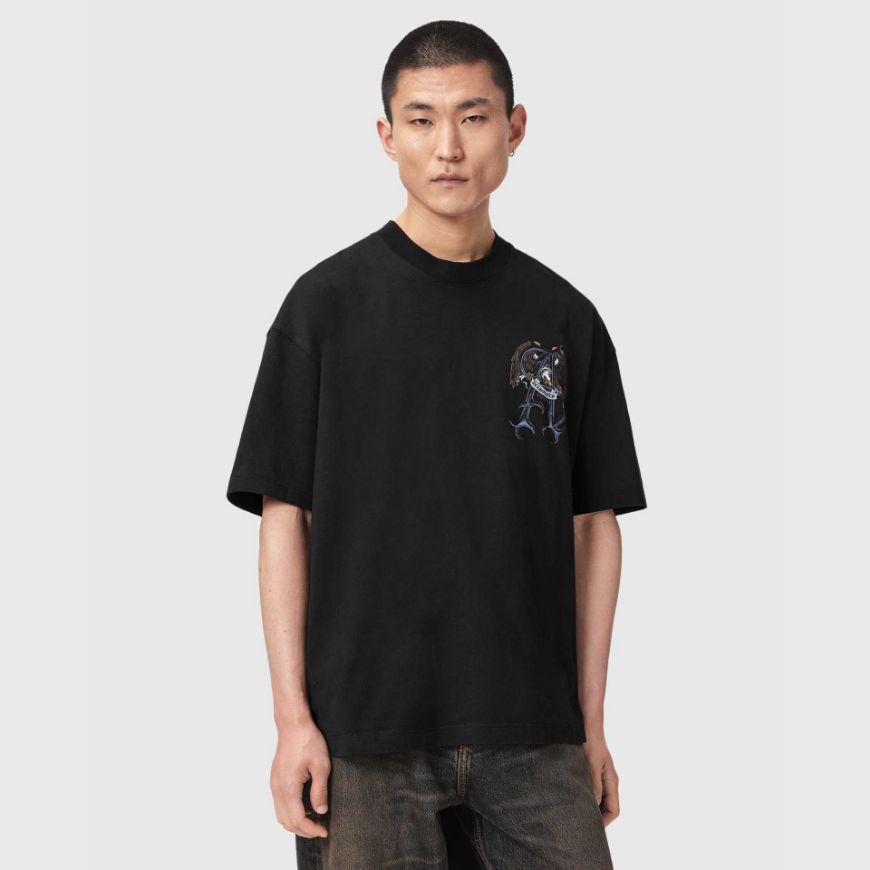 Снимка на ALLSAINTS МЪЖКА БЛУЗА RAPTOUR SHORT SLEEVE CREW WASHED BLACK