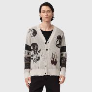 Picture of ALLSAINTS MEN'S BRAM CARDIGAN ECRU WHITE 1