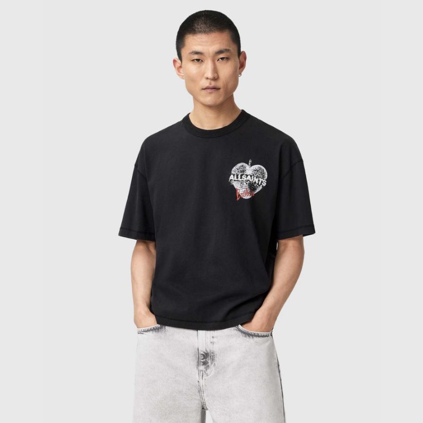 Снимка на ALLSAINTS МЪЖКА БЛУЗА REFLECT SHORT SLEEVE CREW WASHED BLACK
