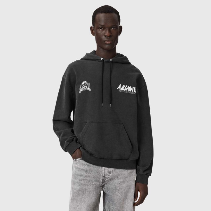 Picture of ALLSAINTS MEN'S CHROMIUM OTH HOODY WASHED BLACK