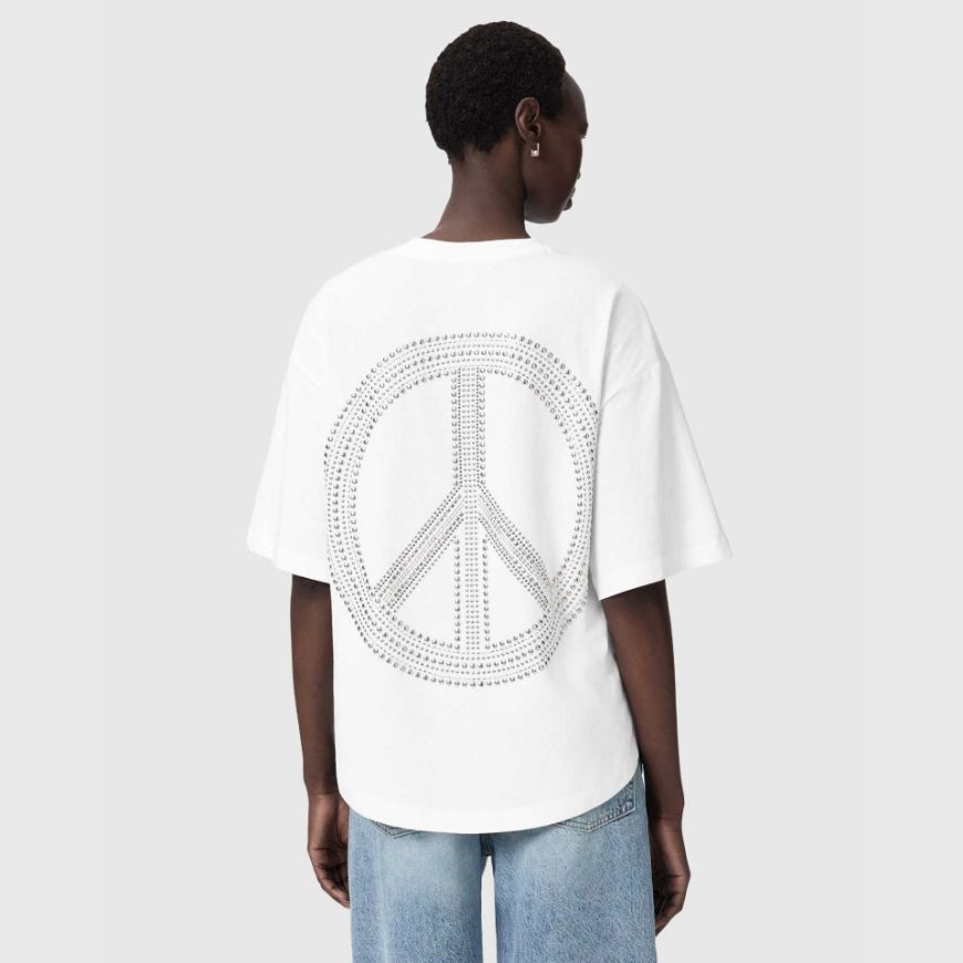 Picture of ALLSAINTS WOMEN'S PEACE AMELIE TEE OPTIC WHITE